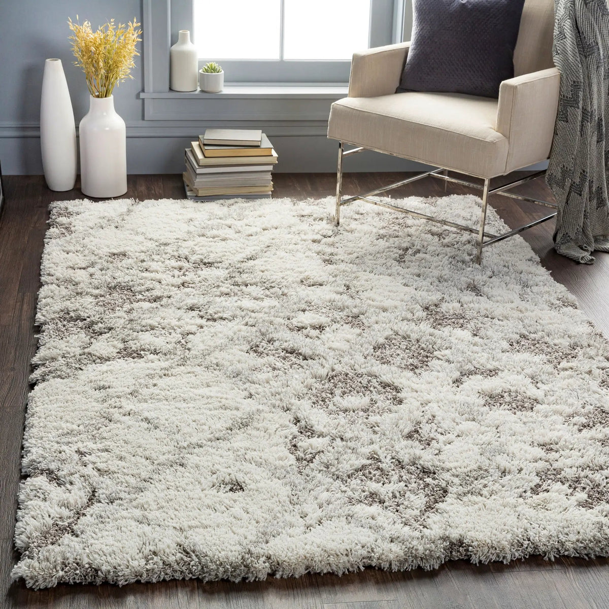 Alta Shag ASG-2305 Off-White Area Rug by LIVABLISS