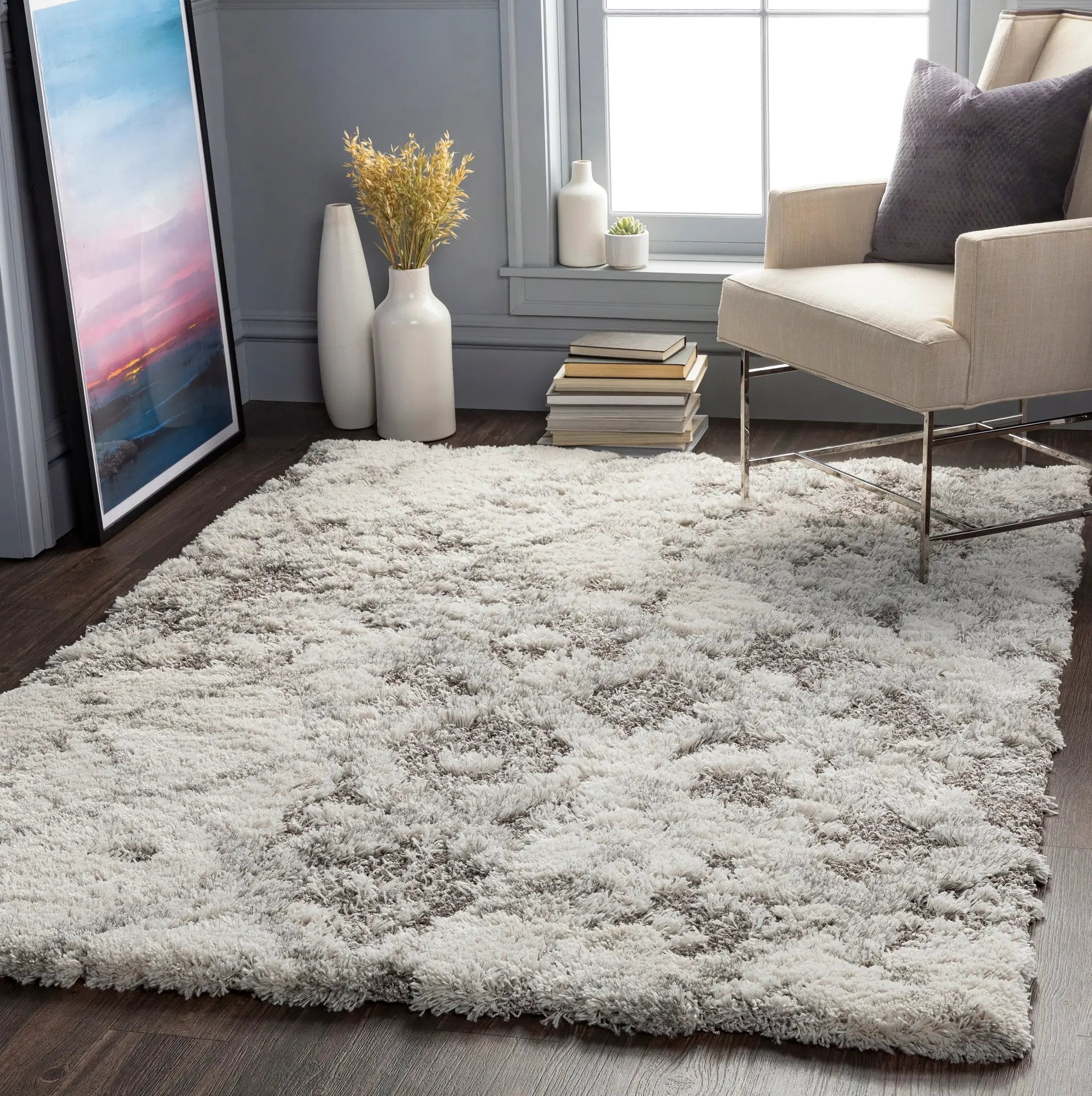 Alta Shag ASG-2305 Off-White Area Rug by LIVABLISS