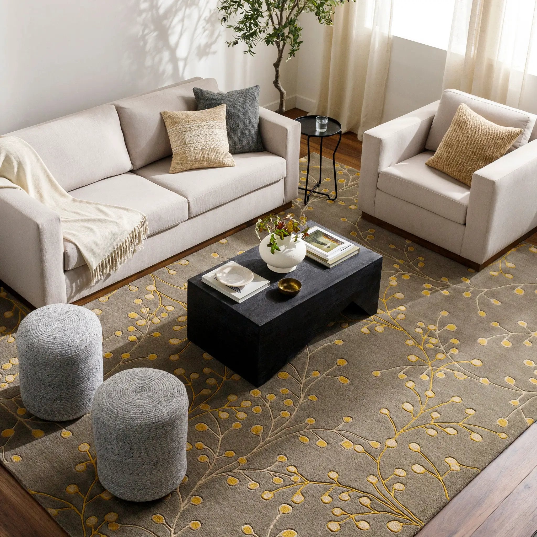 Athena ATH-5060 Charcoal Area Rug by LIVABLISS