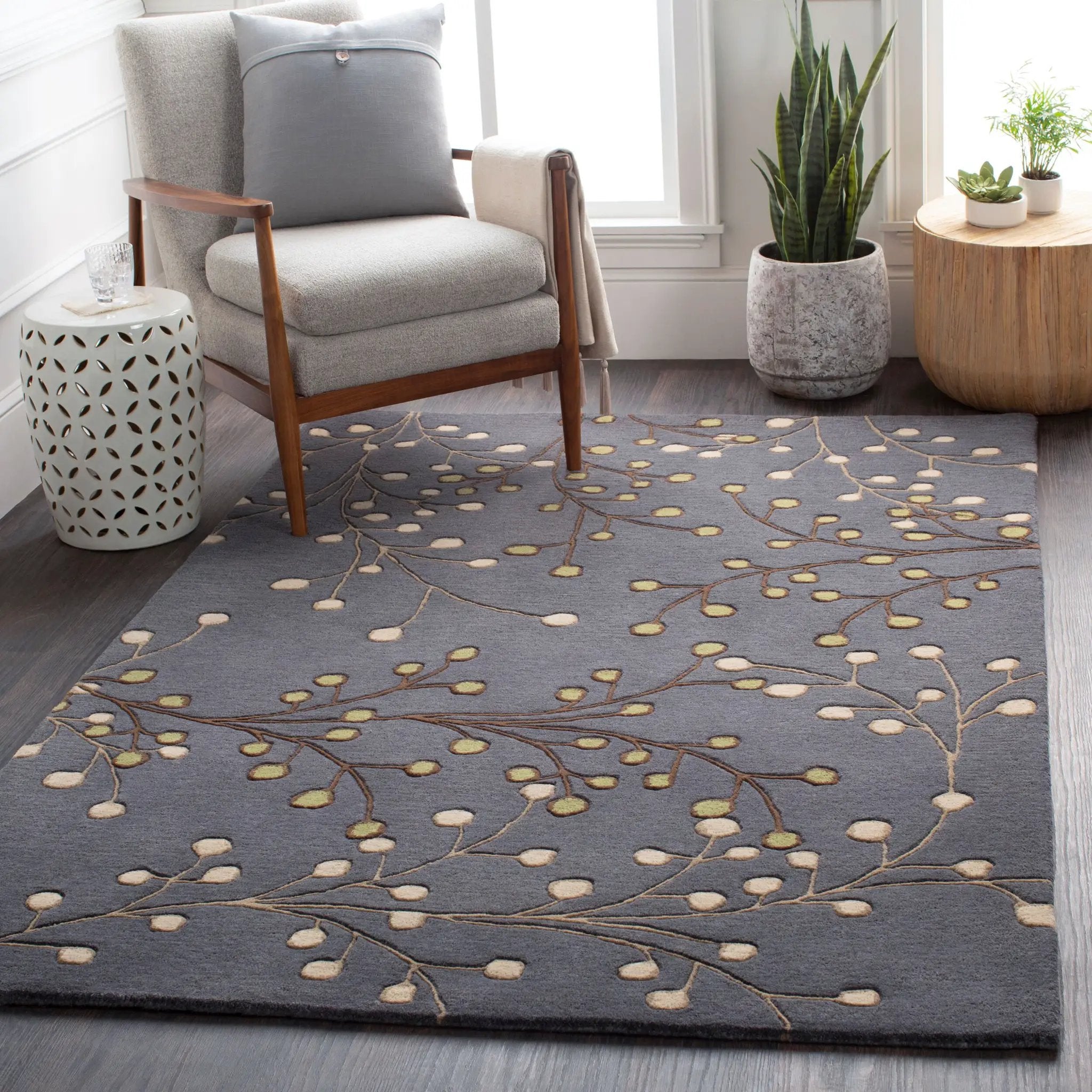 Athena ATH-5125 Gray Area Rug by LIVABLISS