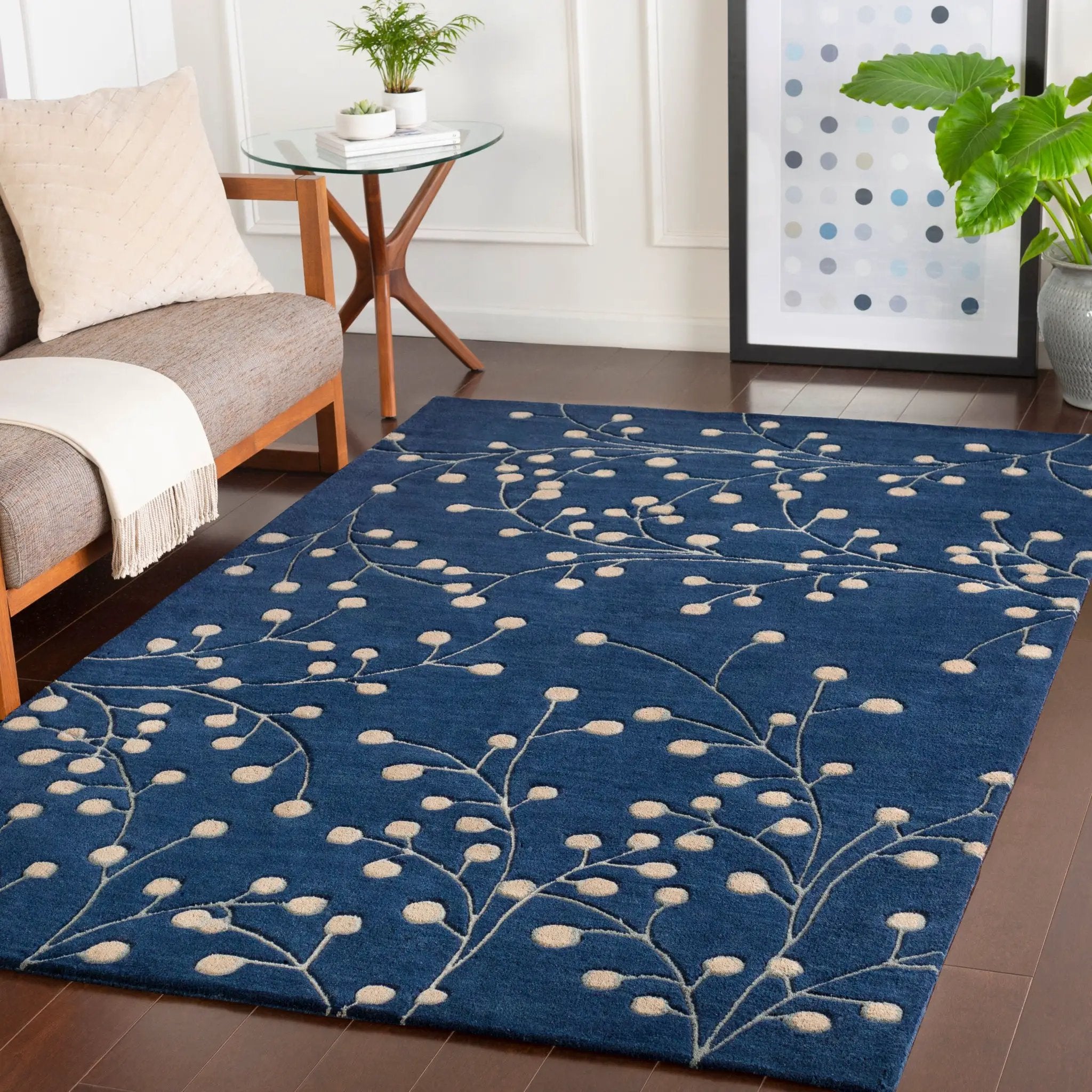 Athena ATH-5156 Ink Blue Area Rug by LIVABLISS