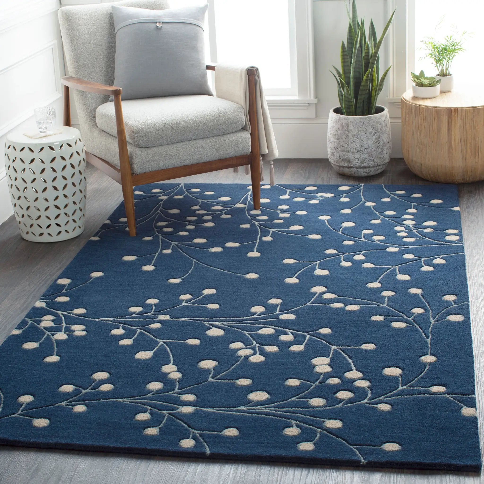 Athena ATH-5156 Ink Blue Area Rug by LIVABLISS