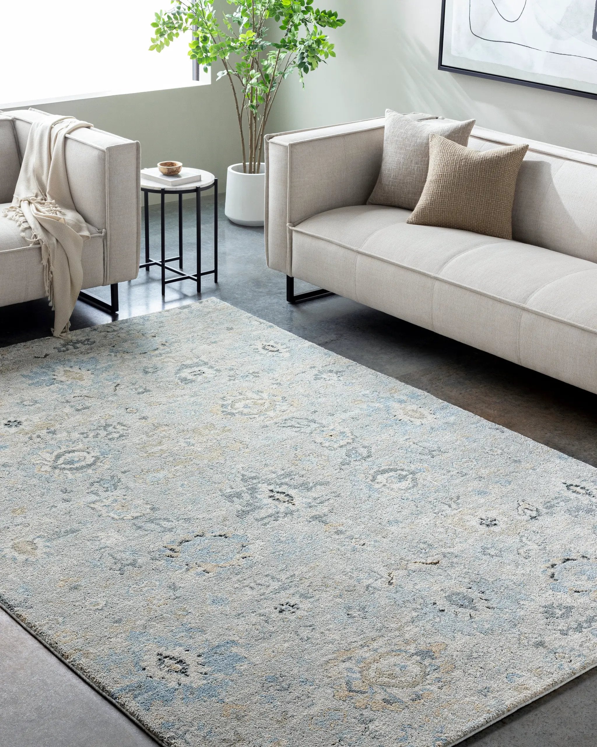 Avellino AVL-2308 Light-Gray Area Rug by LIVABLISS