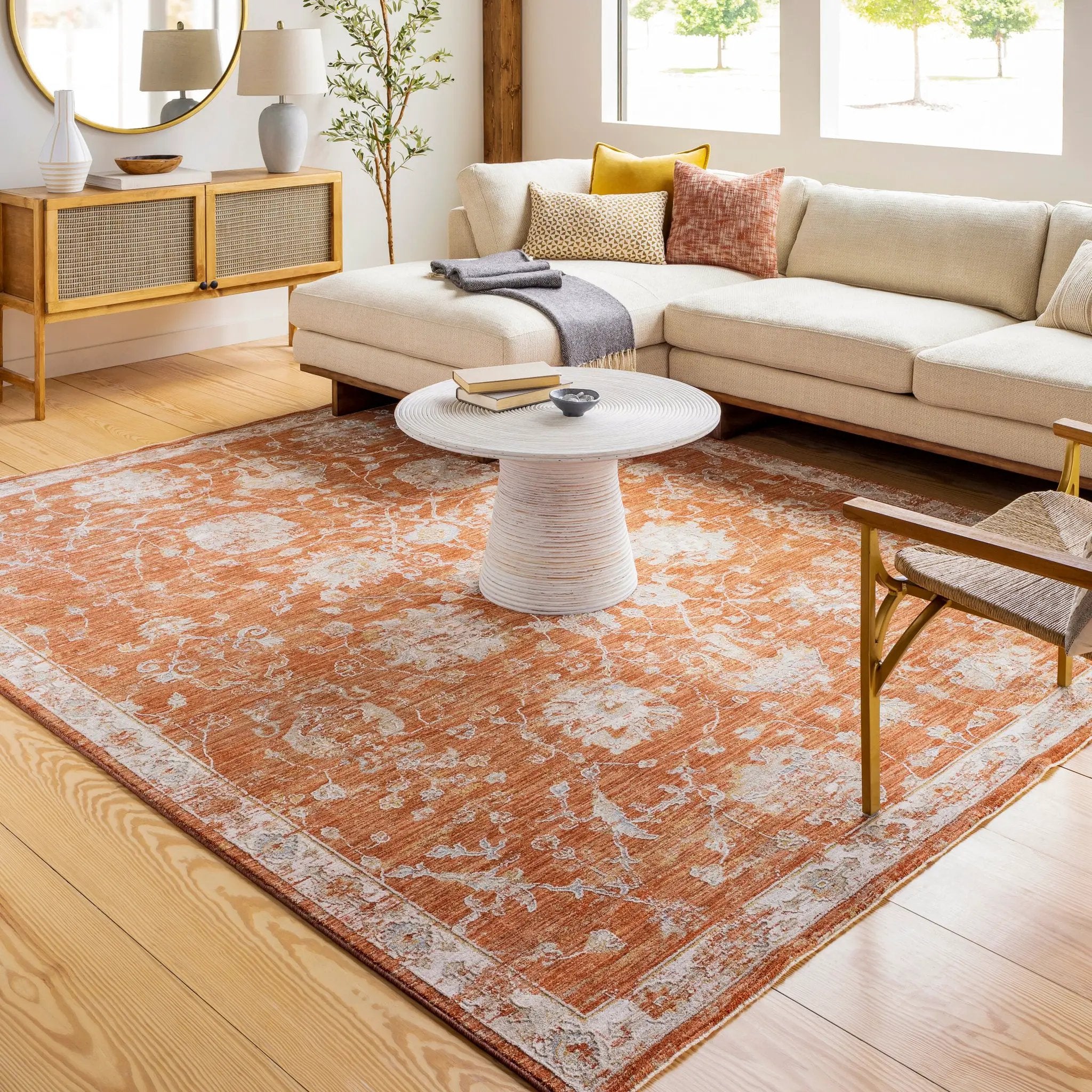 Avant Garde AVT-2321 Rust Area Rug by LIVABLISS