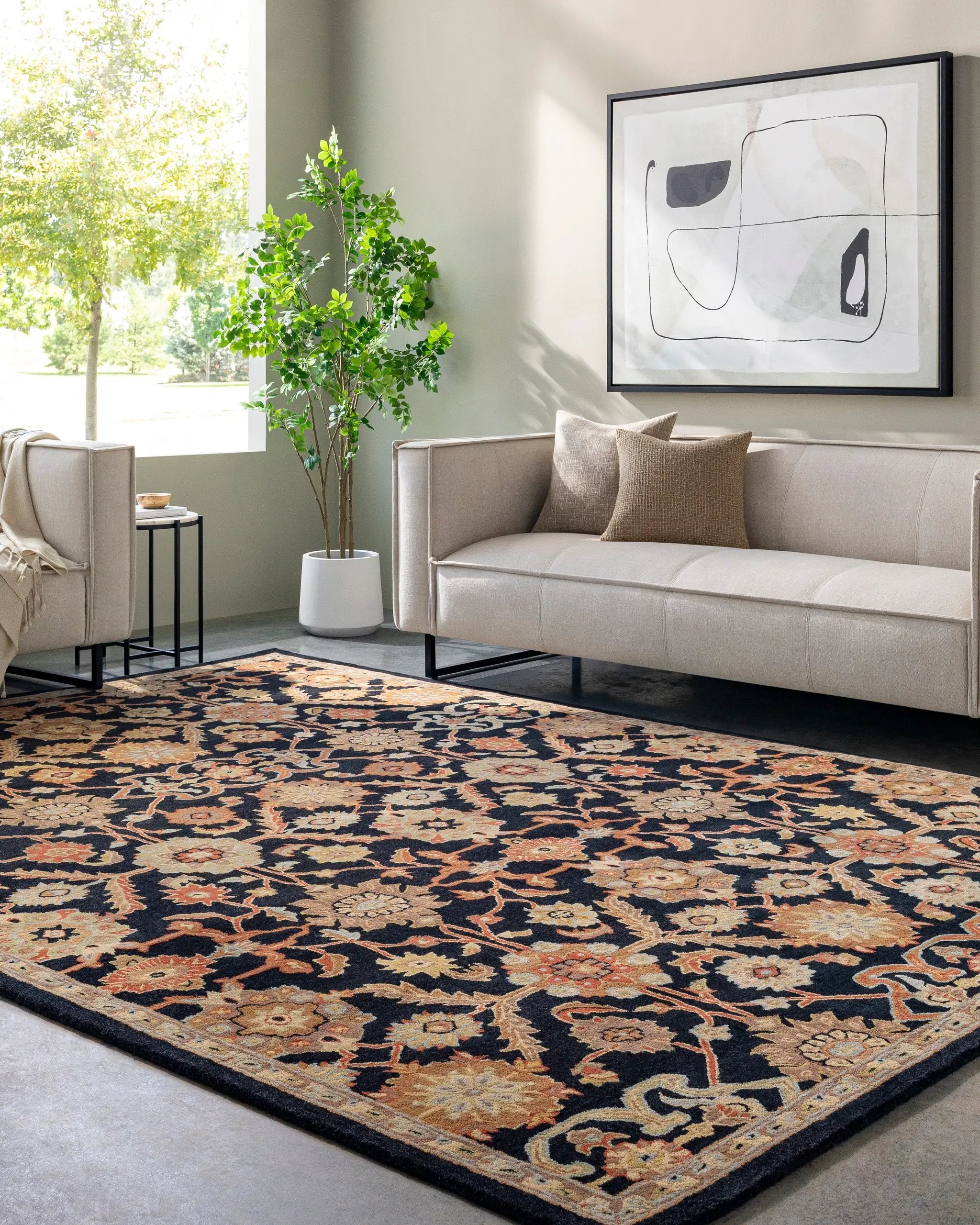Middleton AWMD-2073 Black Area Rug by LIVABLISS