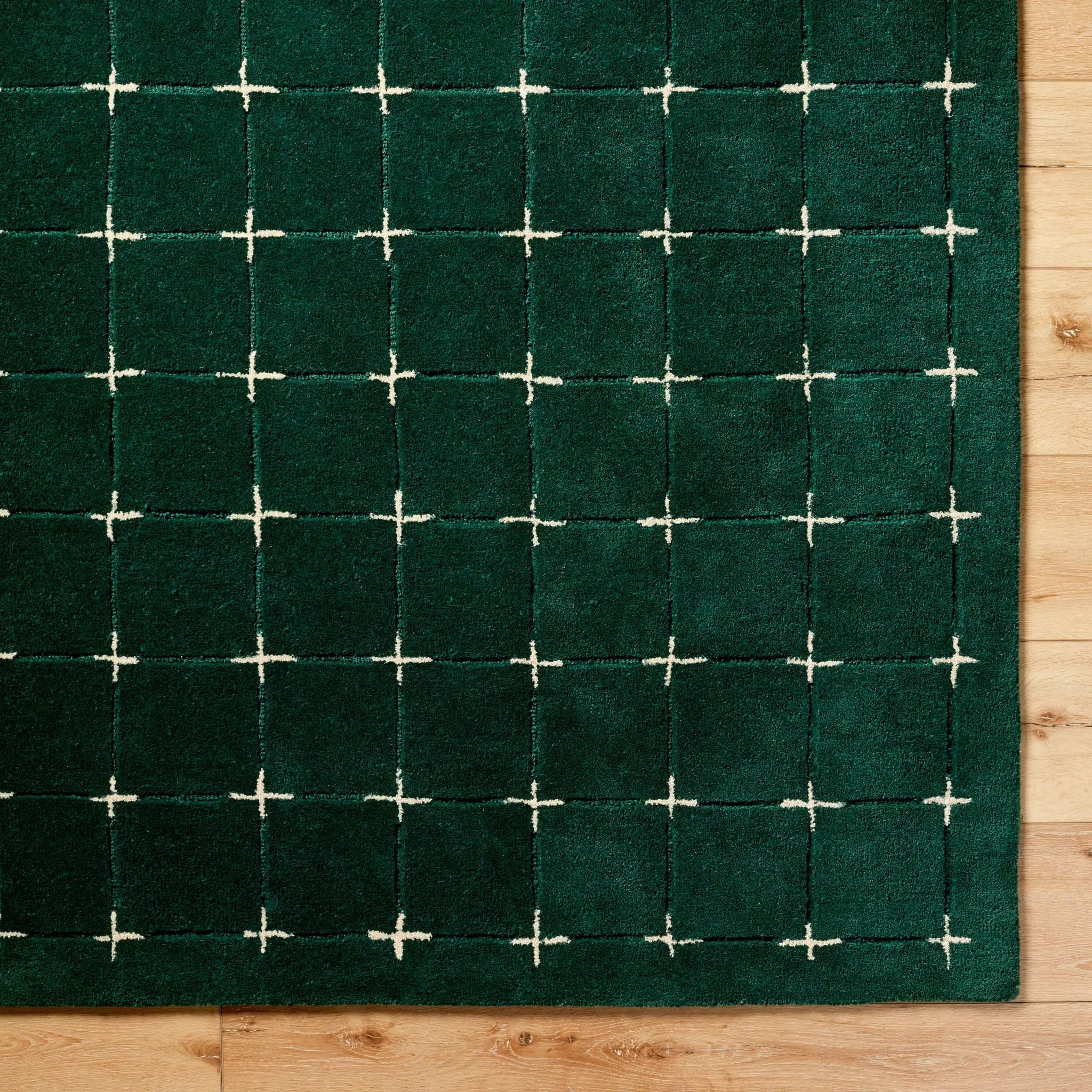 Brook BKO-2333 Dark-Green Area Rug by LIVABLISS