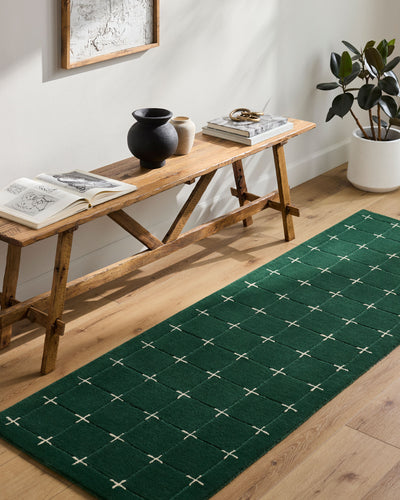 Brook BKO-2333 Dark-Green Area Rug by LIVABLISS