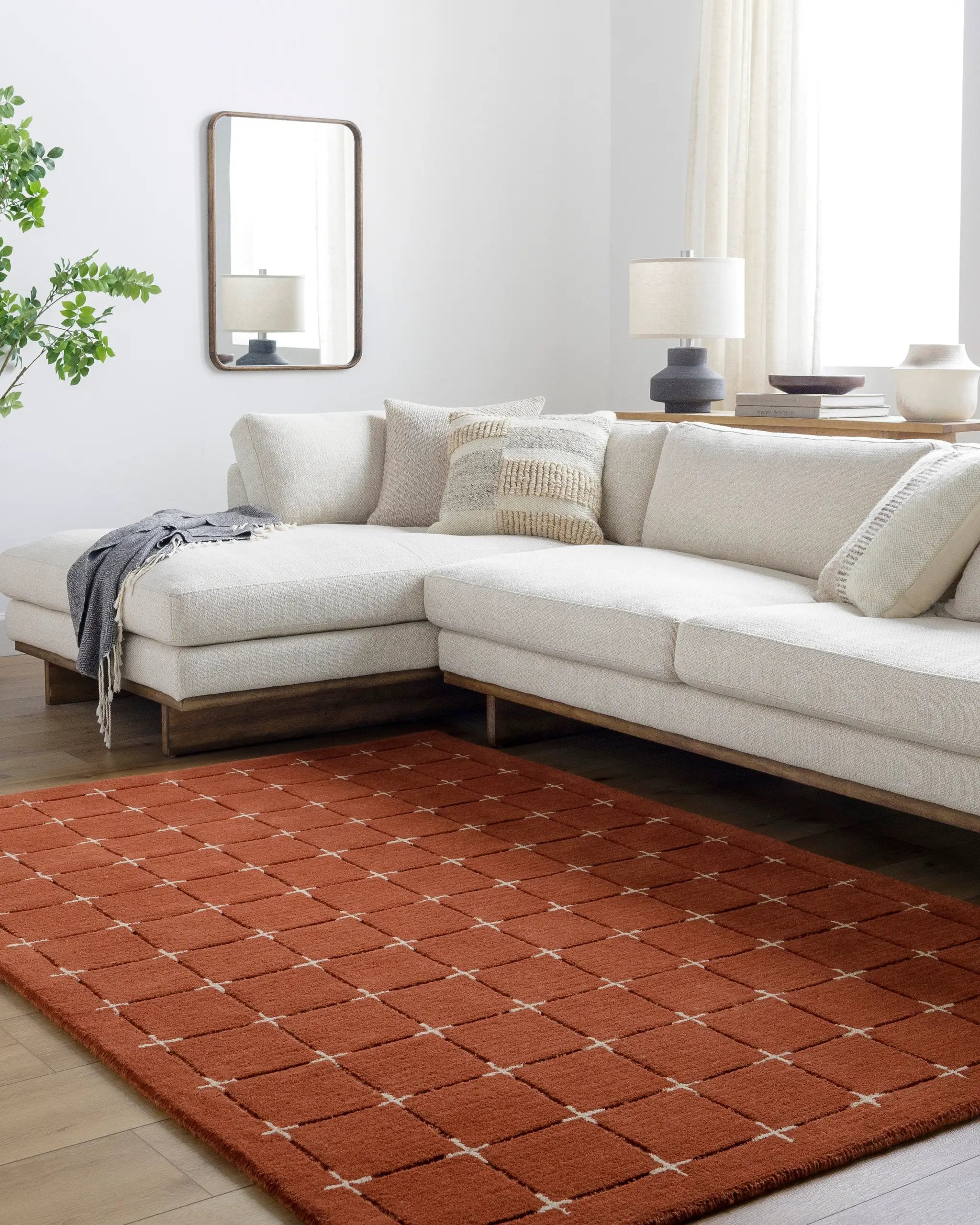 Brook BKO-2334 Rust Area Rug by LIVABLISS