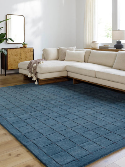 Brook BKO-2336 Dark-Blue Area Rug by LIVABLISS
