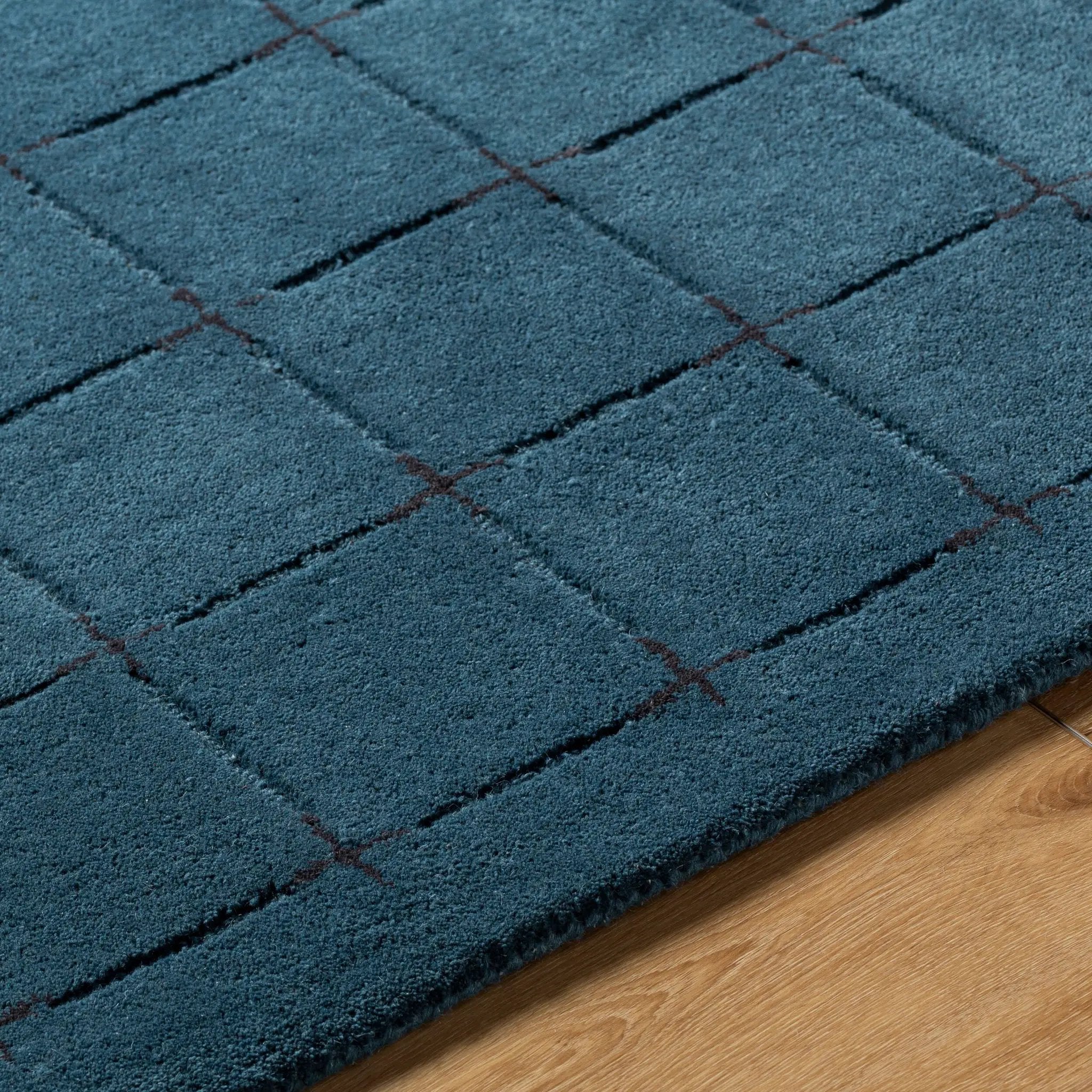 Brook BKO-2336 Dark-Blue Area Rug by LIVABLISS