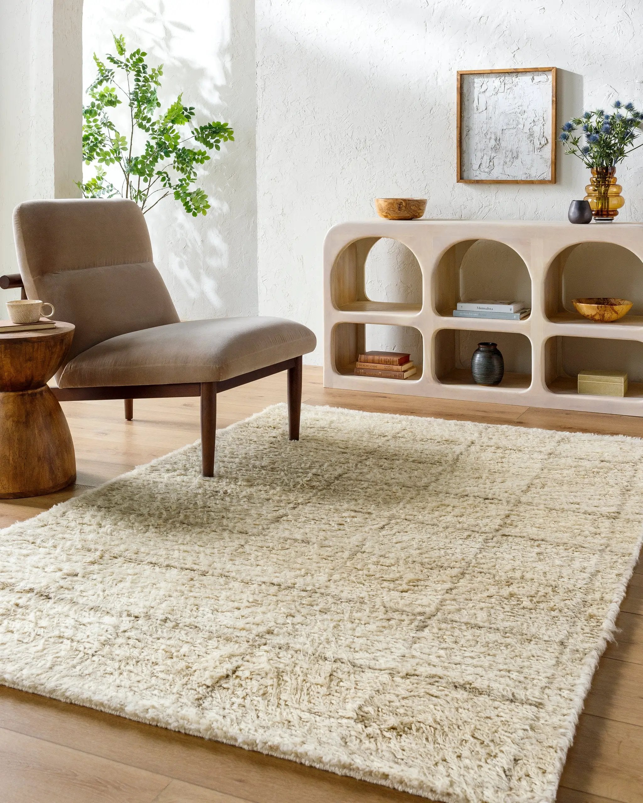 Beni Moroccan BMC-2305 Beige Area Rug by LIVABLISS