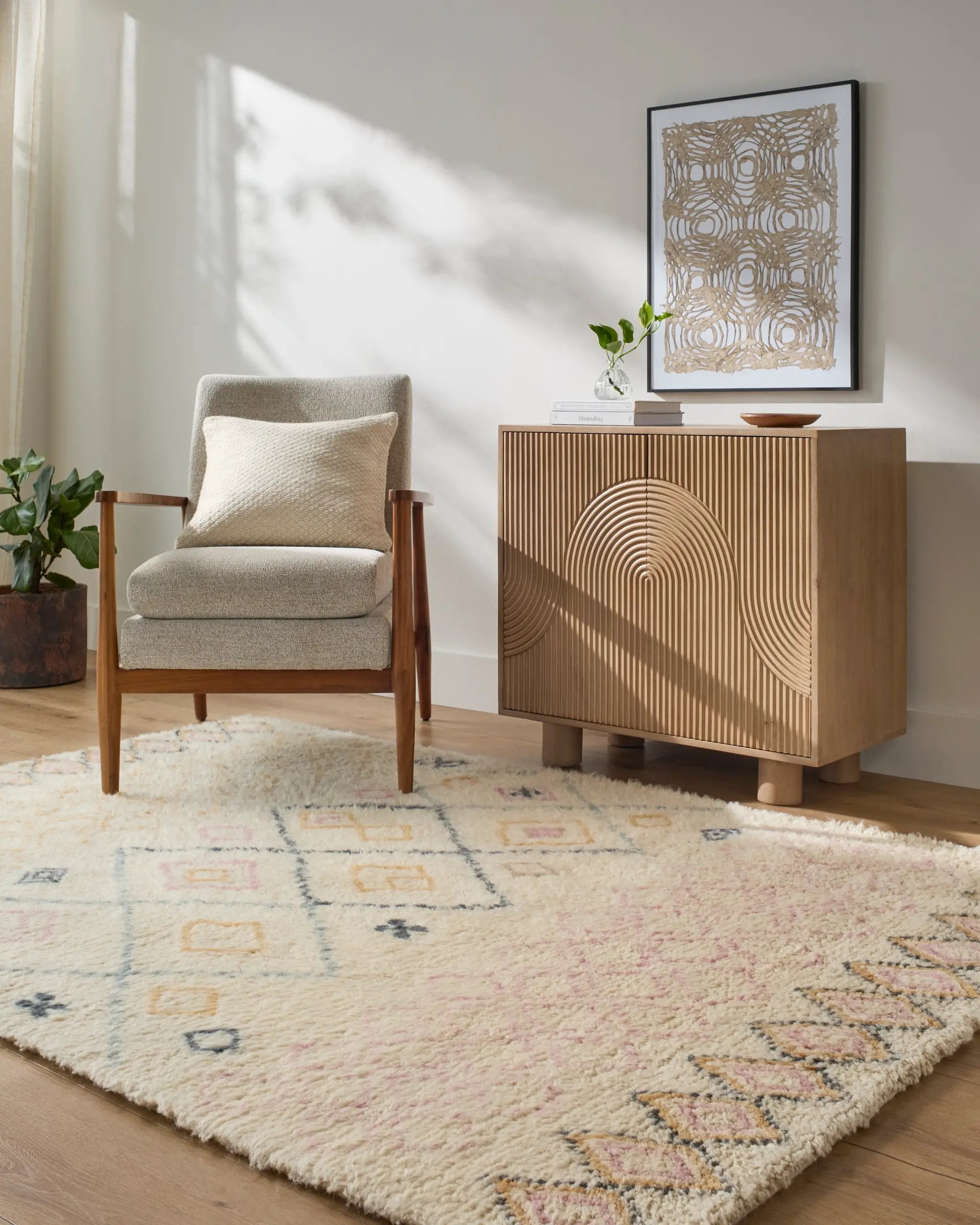 Beni Moroccan BMC-2310 Beige Area Rug by LIVABLISS