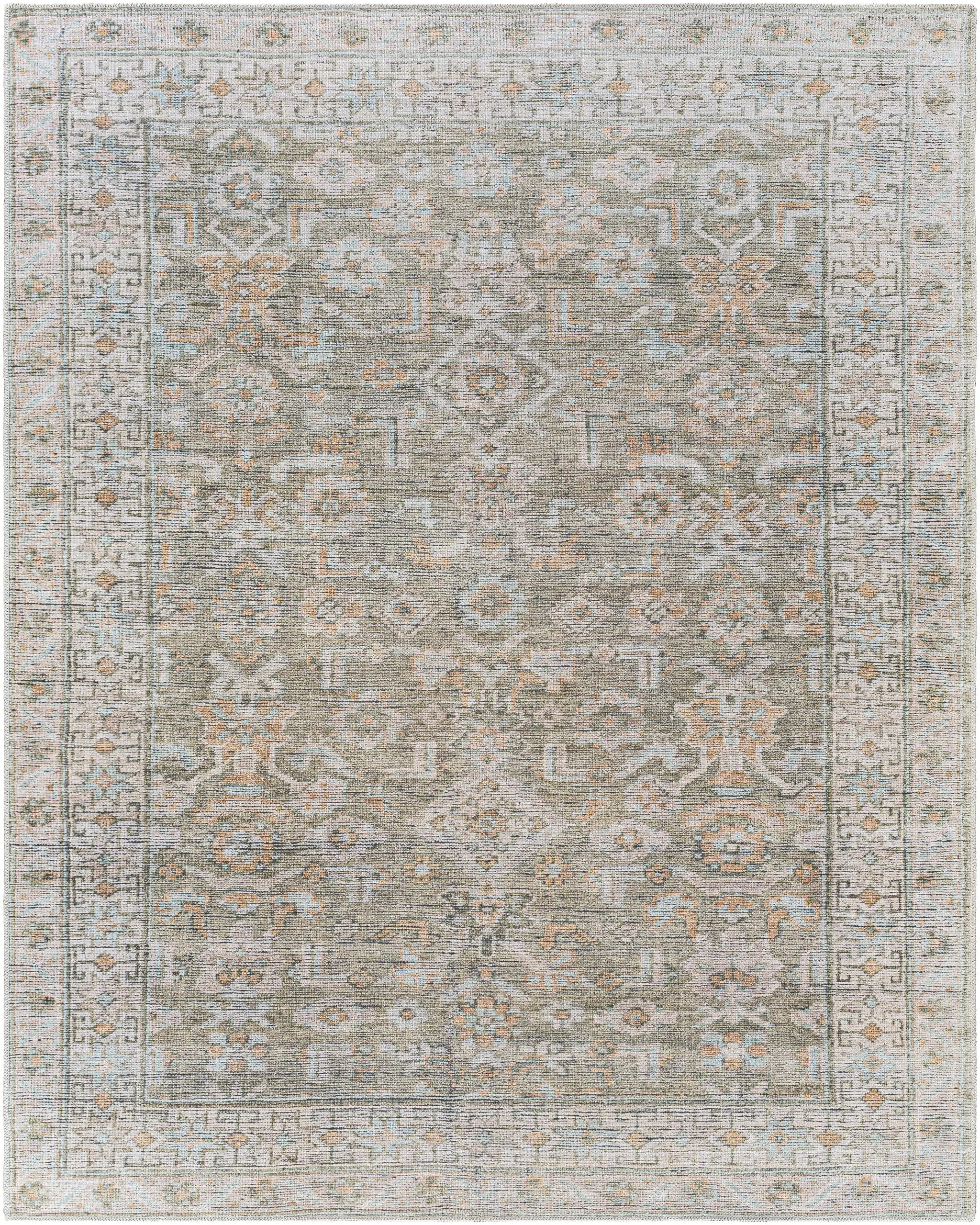Becki Owens x Livabliss Darling BODA-2301 Olive Machine Washable Area Rug