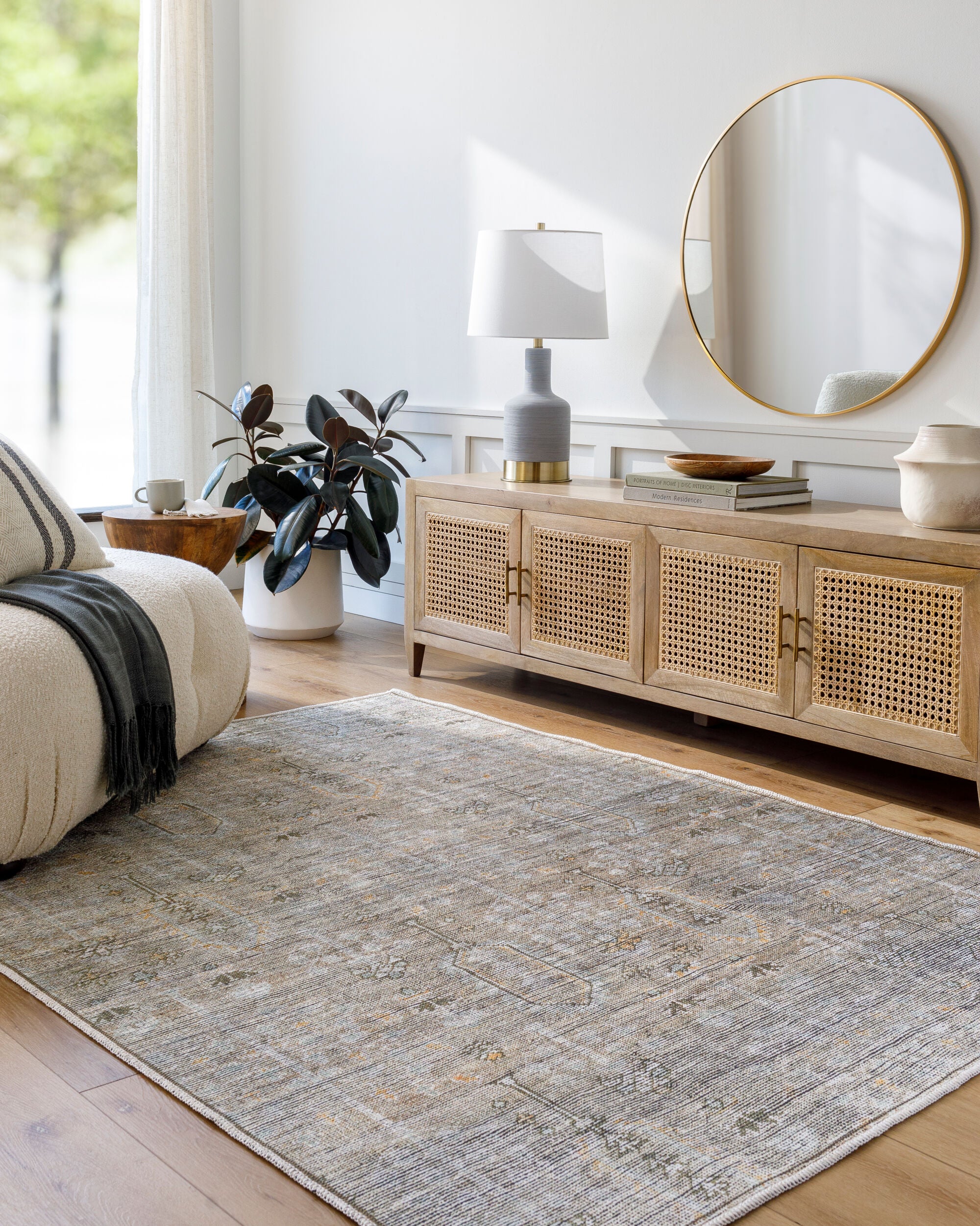 Becki Owens x Livabliss Darling BODA-2302 Tan Machine Washable Area Rug