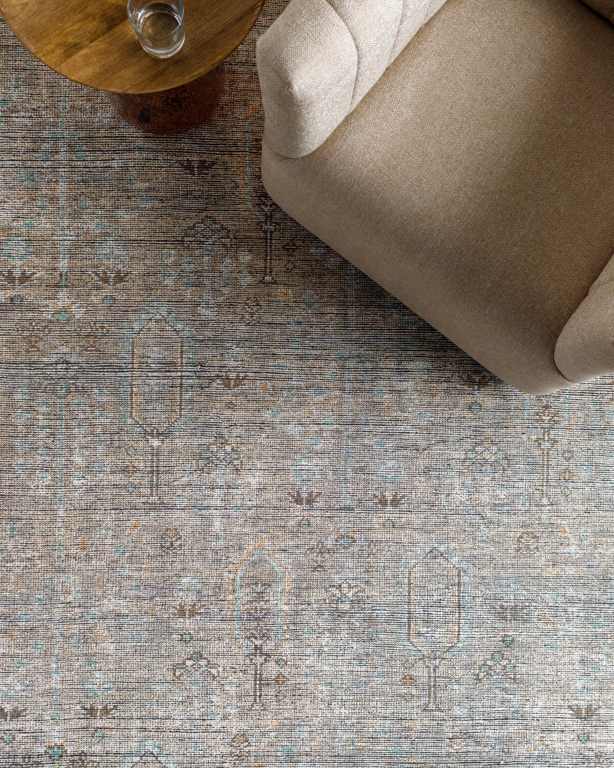 Becki Owens x Livabliss Darling BODA-2302 Tan Machine Washable Area Rug