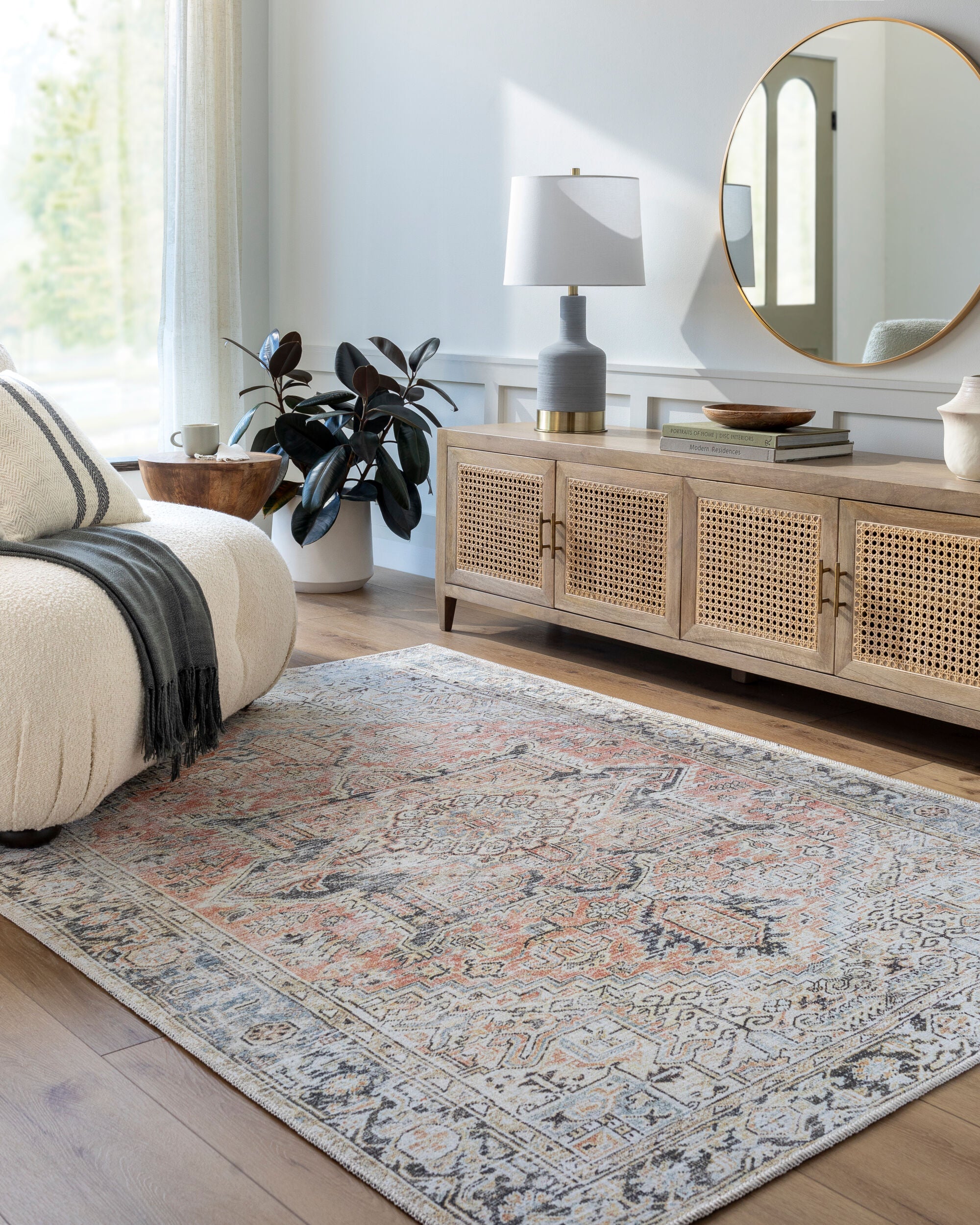 Becki Owens x Livabliss Darling BODA-2303 Dusty Coral Machine Washable Area Rug