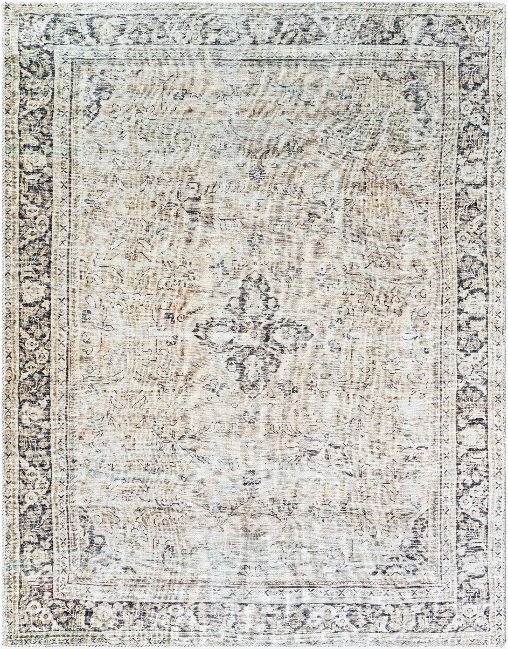 Becki Owens x Livabliss Darling BODA-2304 Tan Machine Washable Area Rug