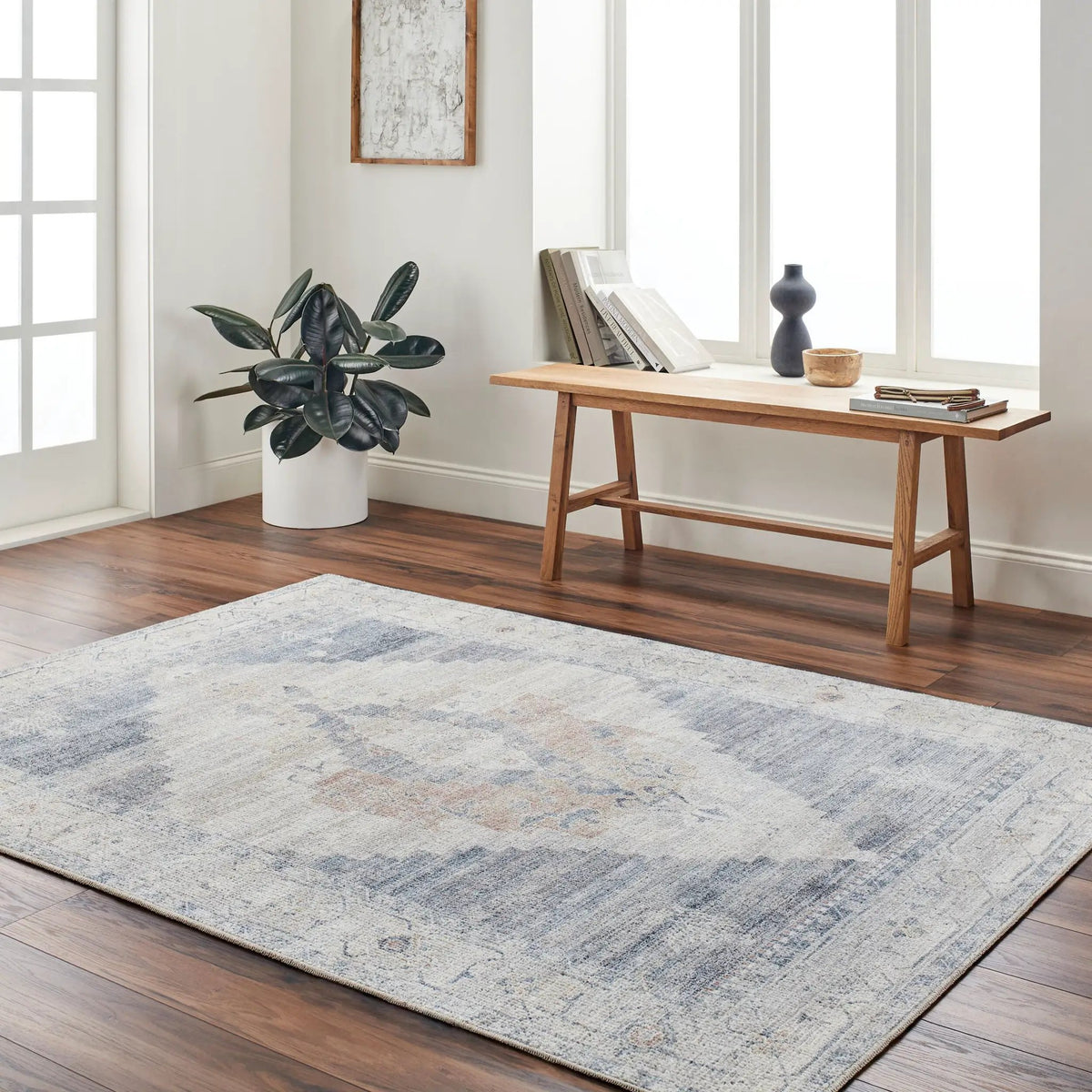 Luca BONC-2300 Denim Area Rug by Becki Owens x LIVABLISS