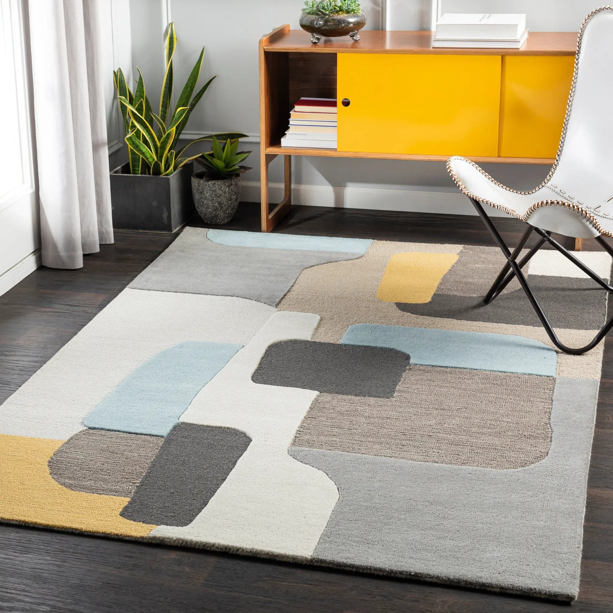 Brooklyn BRO-2300 Yellow Area Rug by LIVABLISS