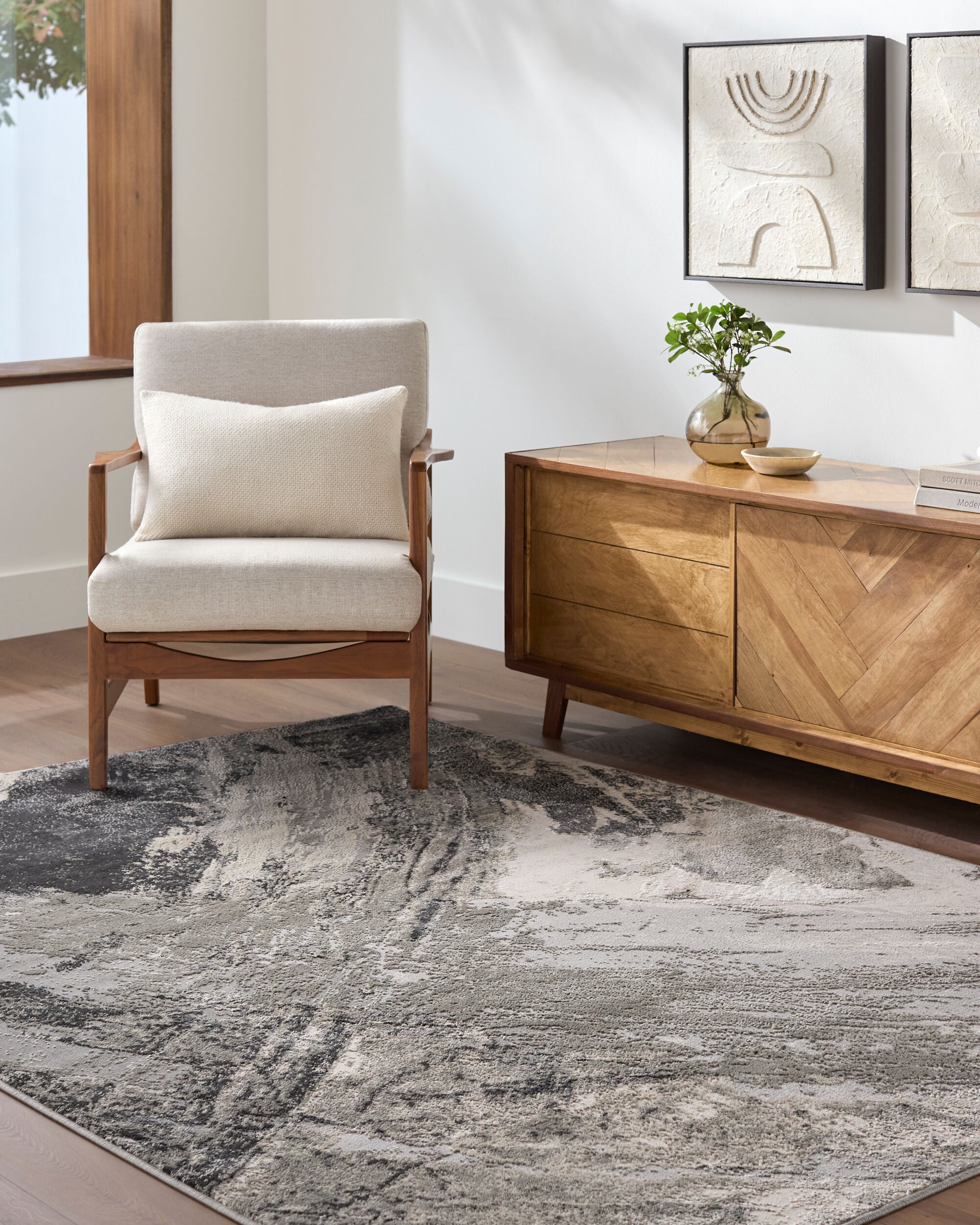 Surya Amman BTA-2304 Charcoal Area Rug by LIVABLISS
