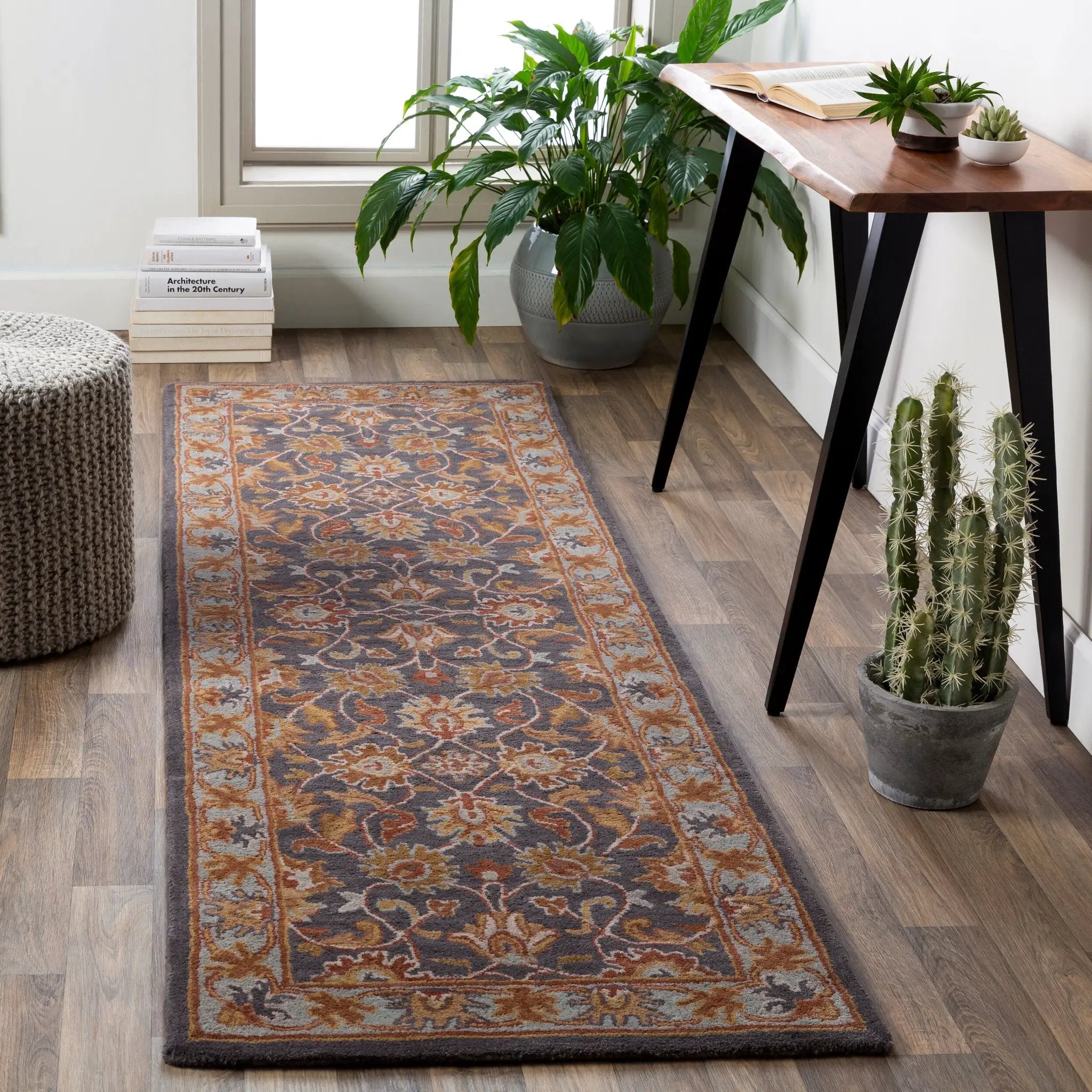 Caesar CAE-1004 Charcoal Area Rug by LIVABLISS