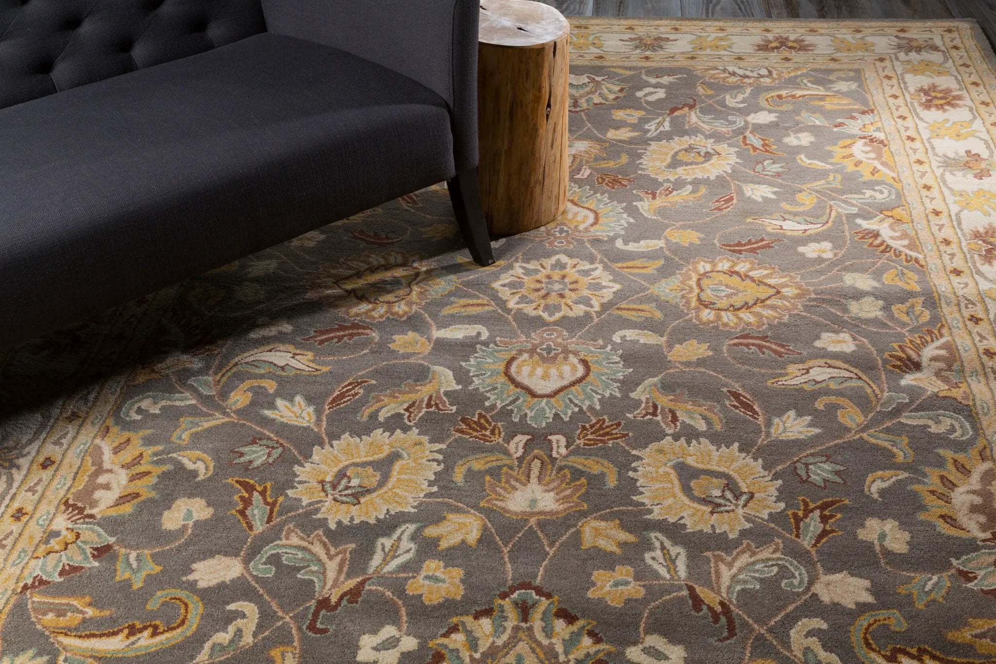 Caesar CAE-1005 Charcoal Area Rug by LIVABLISS