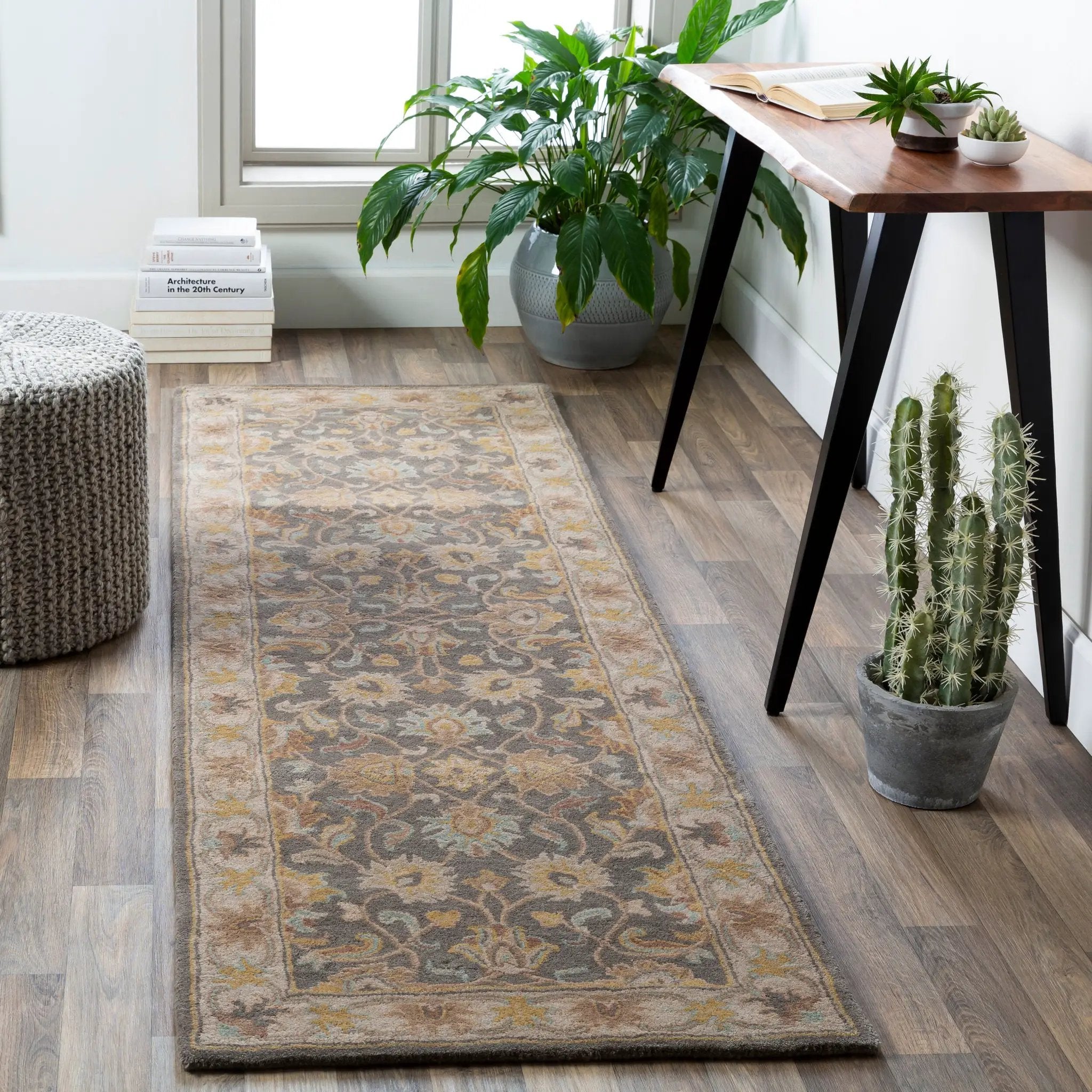 Caesar CAE-1005 Charcoal Area Rug by LIVABLISS