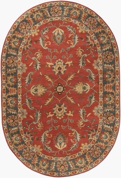 Caesar CAE-1007 Rust Area Rug by LIVABLISS