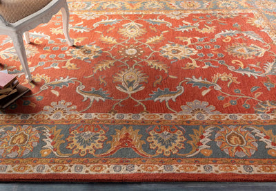 Caesar CAE-1007 Rust Area Rug by LIVABLISS