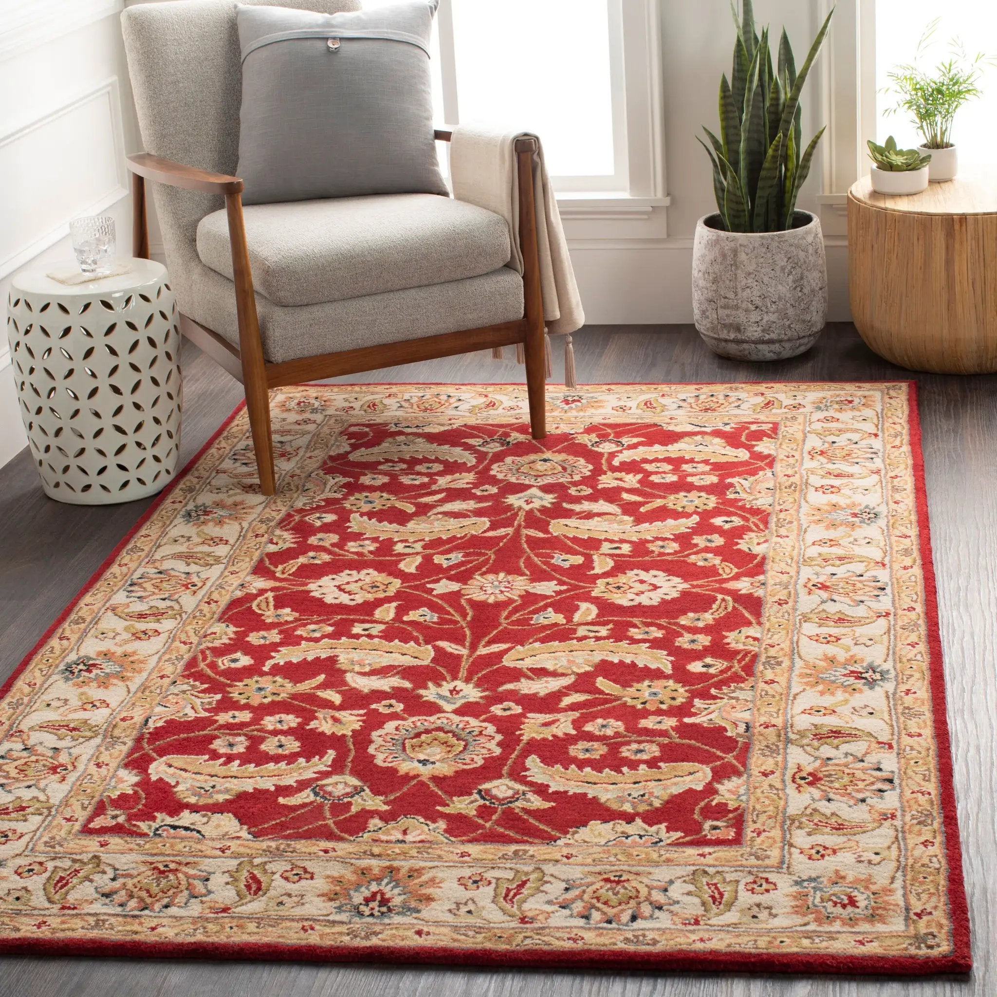 Caesar CAE-1022 Rust Area Rug by LIVABLISS