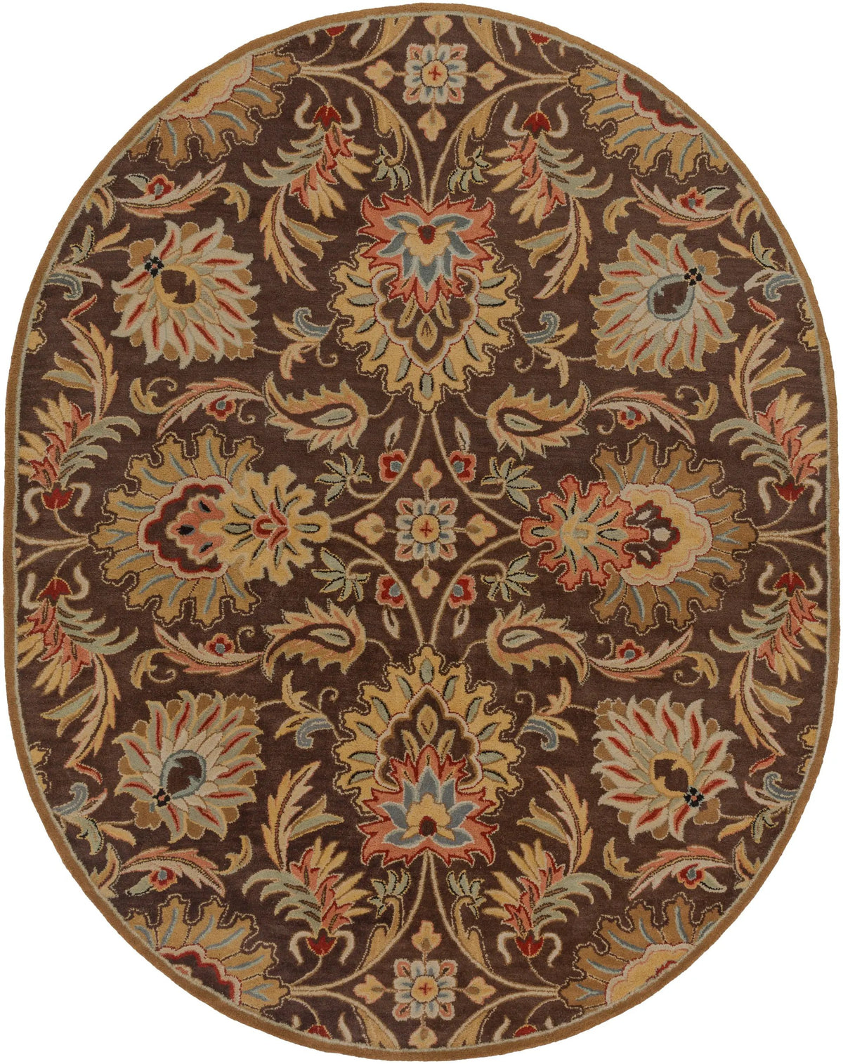 Caesar CAE-1028 Dark-Brown Area Rug by LIVABLISS
