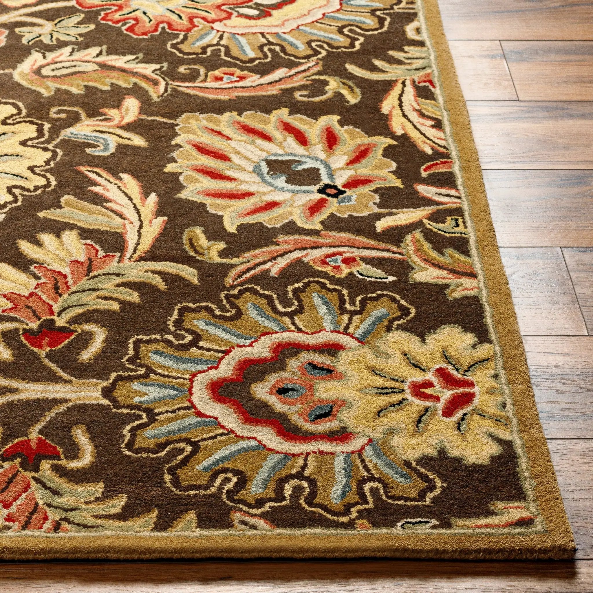 Caesar CAE-1028 Dark-Brown Area Rug by LIVABLISS
