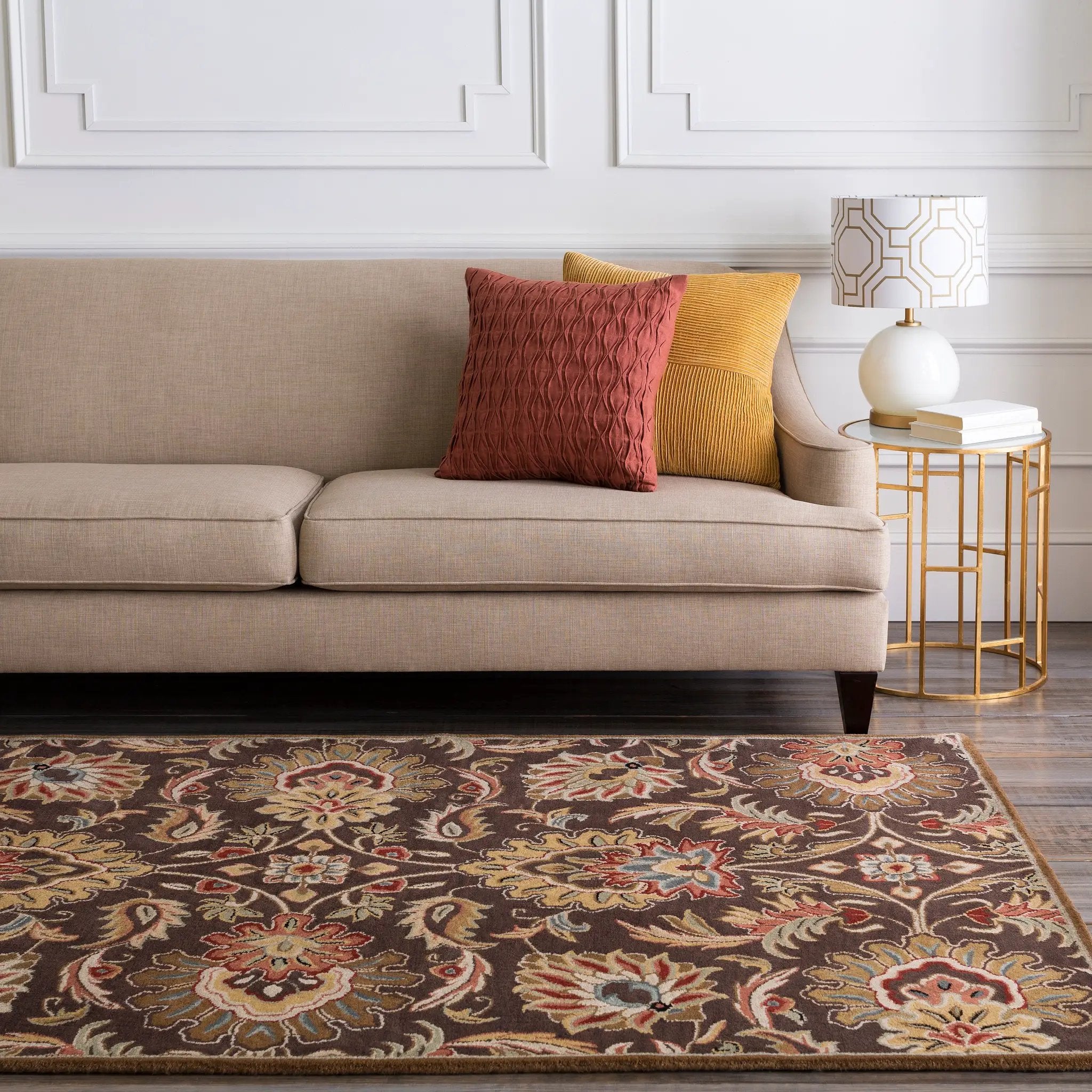 Caesar CAE-1028 Dark-Brown Area Rug by LIVABLISS