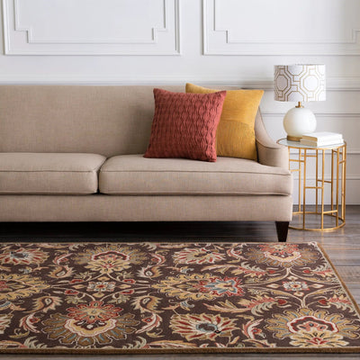 Caesar CAE-1028 Dark-Brown Area Rug by LIVABLISS