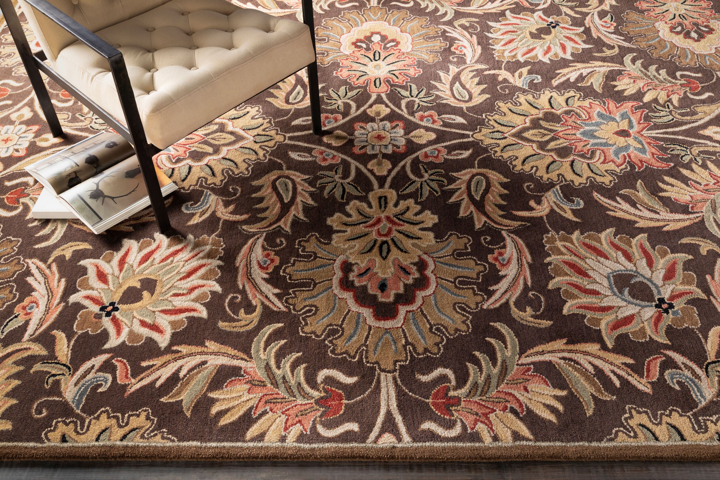 Caesar CAE-1028 Dark-Brown Area Rug