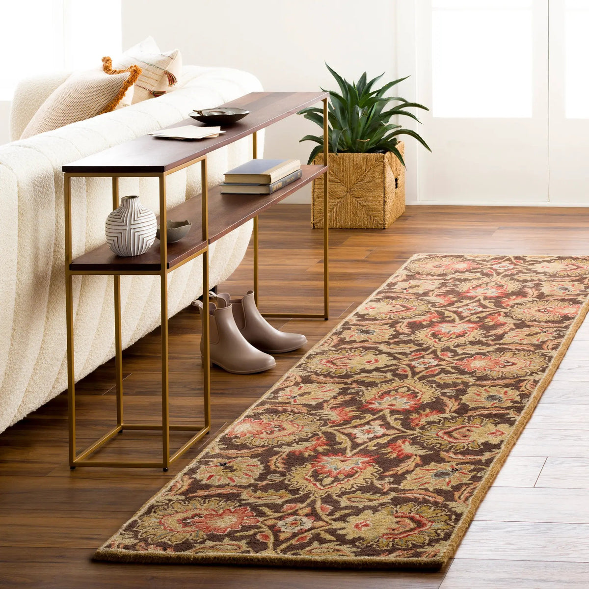 Caesar CAE-1028 Dark-Brown Area Rug by LIVABLISS