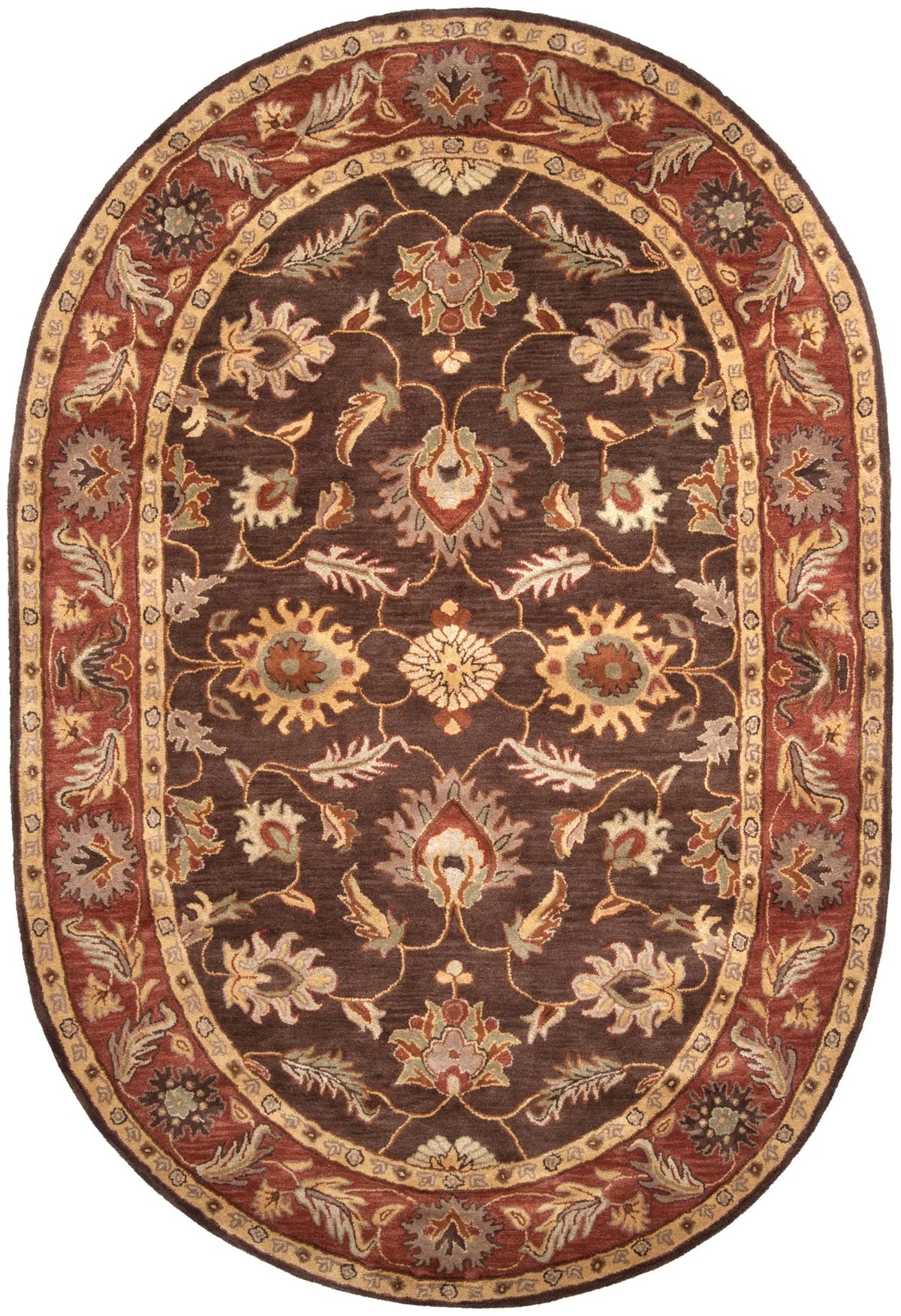 Caesar CAE-1036 Dark-Brown Area Rug by LIVABLISS