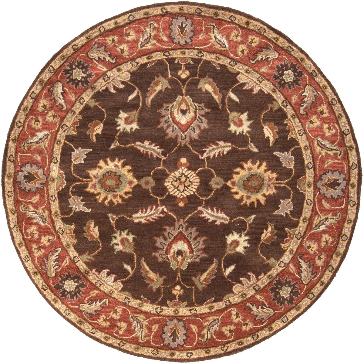 Caesar CAE-1036 Dark-Brown Area Rug by LIVABLISS