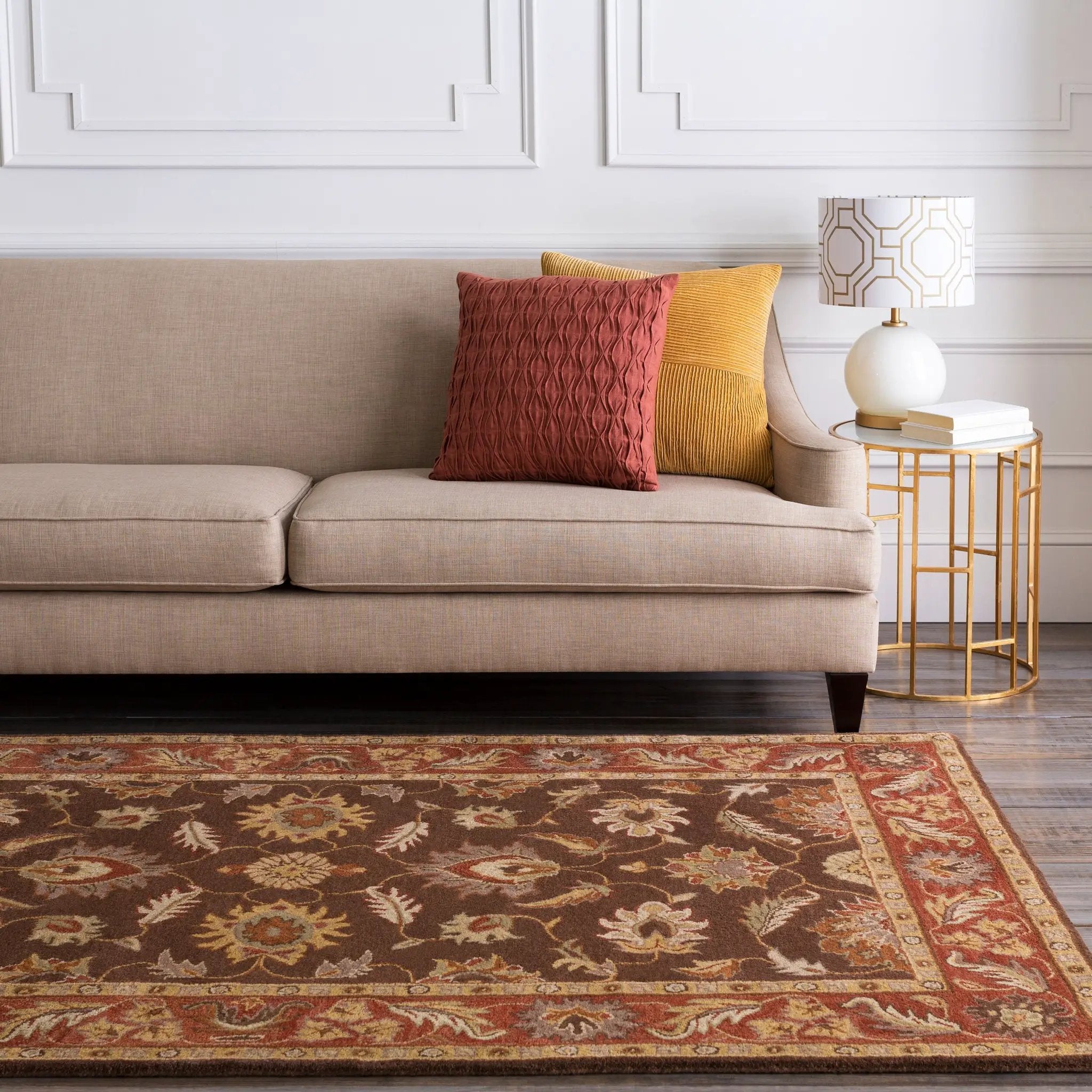 Caesar CAE-1036 Dark-Brown Area Rug by LIVABLISS