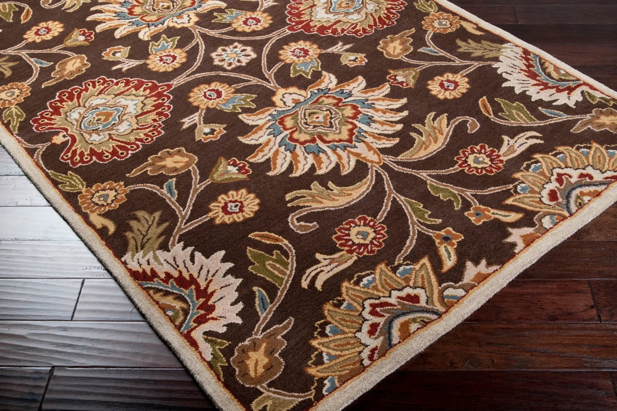 Caesar CAE-1051 Dark-Brown Area Rug by LIVABLISS