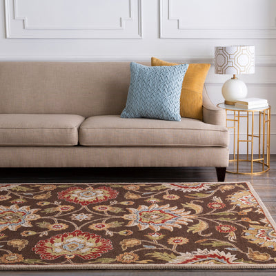 Caesar CAE-1051 Dark-Brown Area Rug by LIVABLISS