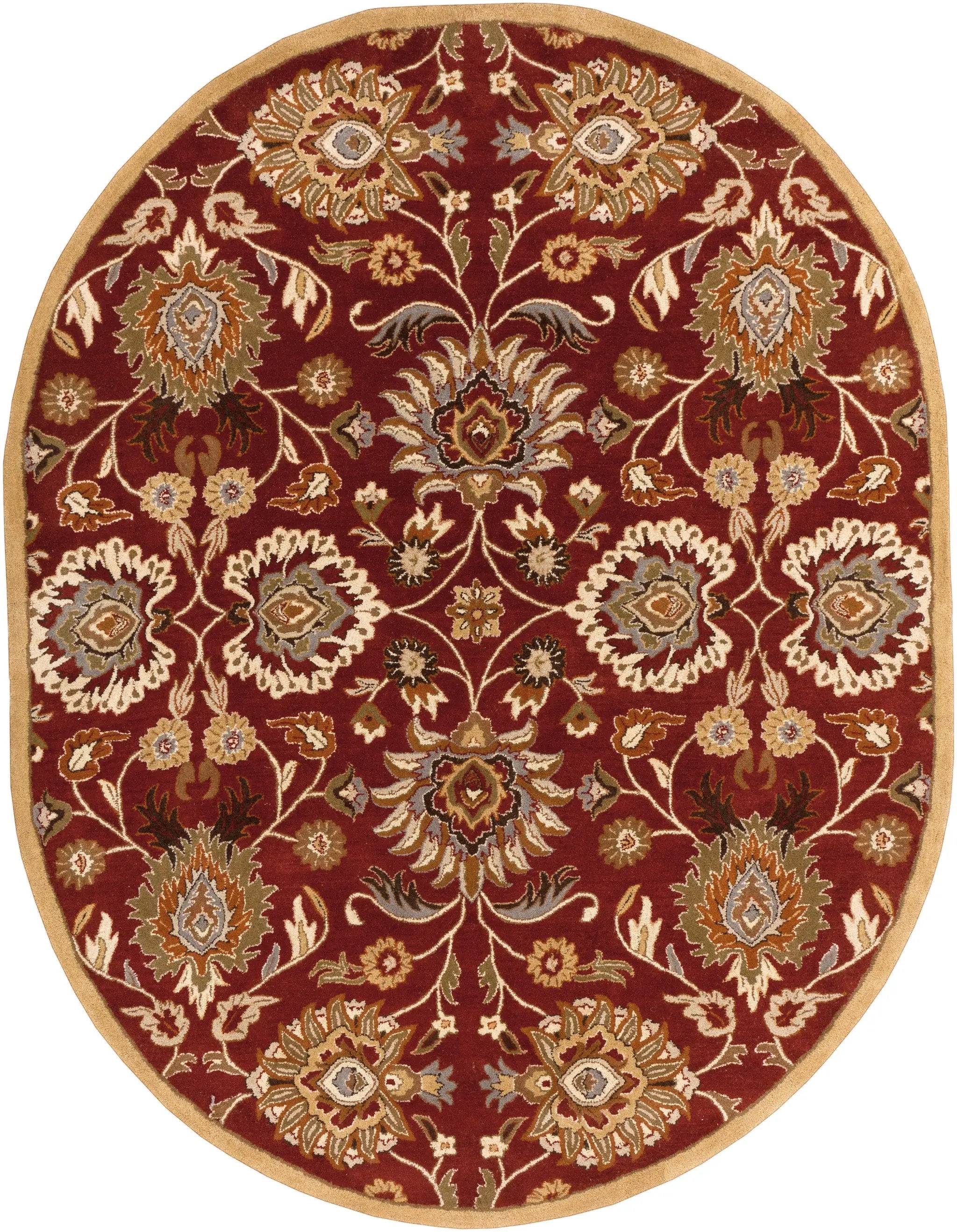 Caesar CAE-1061 Dark-Red Area Rug by LIVABLISS