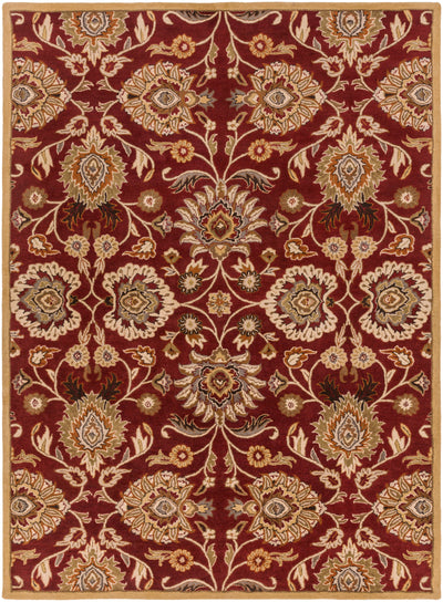 Caesar CAE-1061 Dark-Red Area Rug by LIVABLISS