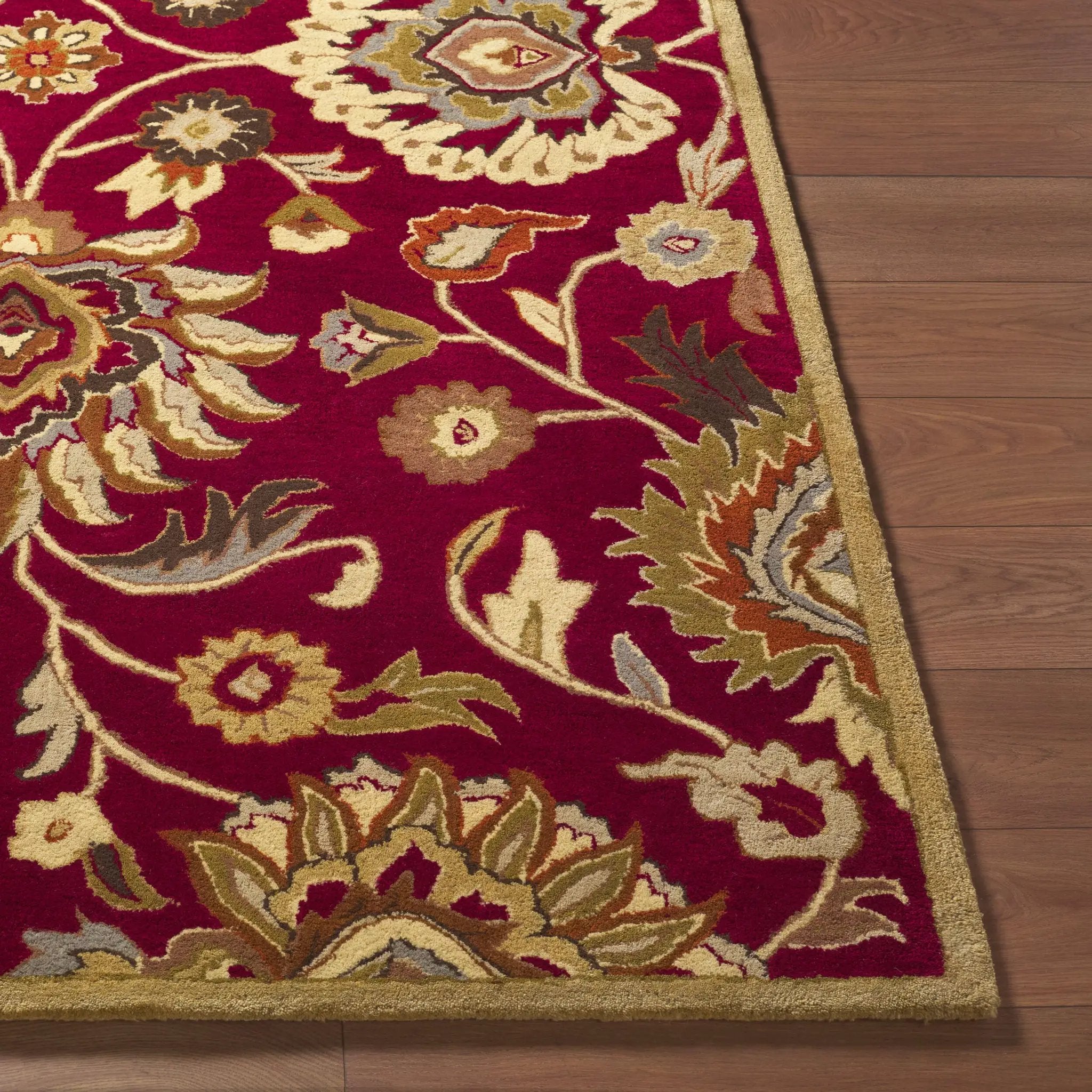 Caesar CAE-1061 Dark-Red Area Rug by LIVABLISS