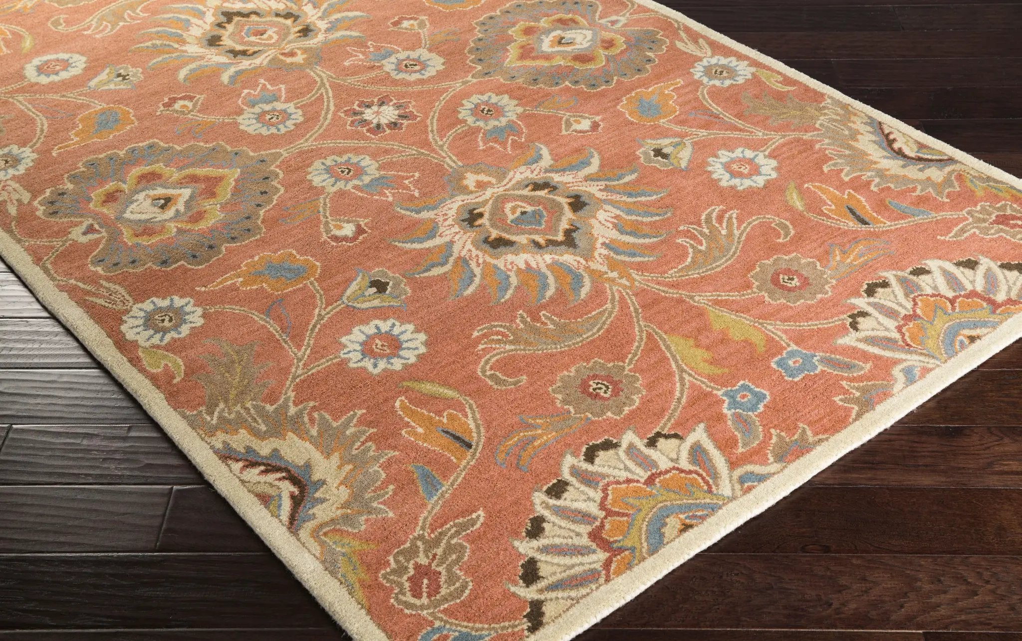 Caesar CAE-1107 Burnt-Orange Area Rug by LIVABLISS