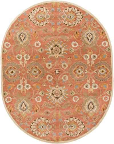Caesar CAE-1107 Burnt-Orange Area Rug by LIVABLISS