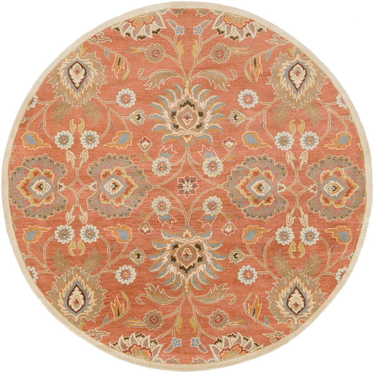 Caesar CAE-1107 Burnt-Orange Area Rug by LIVABLISS