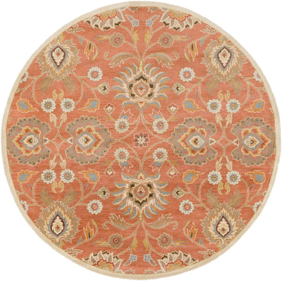 Caesar CAE-1107 Burnt-Orange Area Rug by LIVABLISS