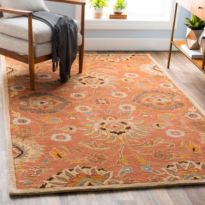 Caesar CAE-1107 Burnt-Orange Area Rug by LIVABLISS