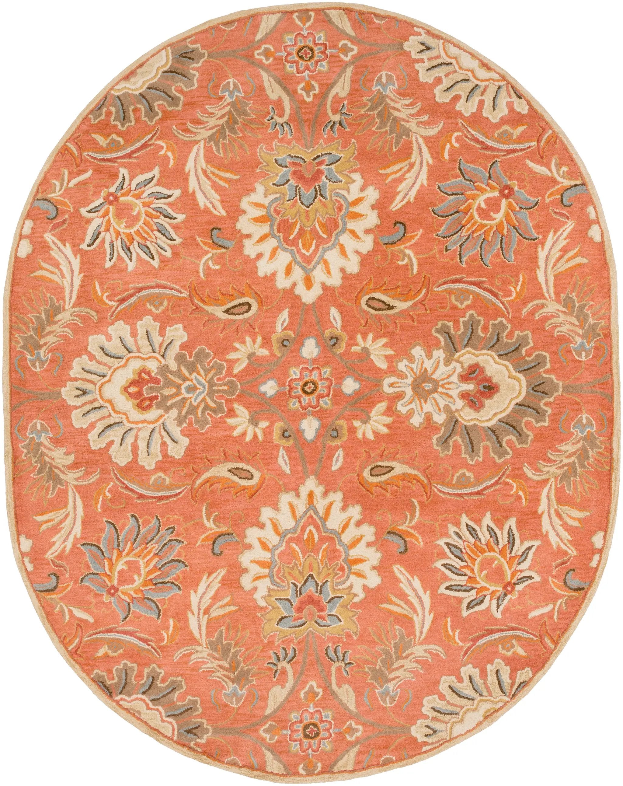 Caesar CAE-1112 Terracotta Area Rug by LIVABLISS
